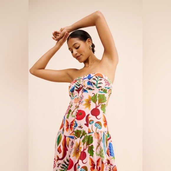 Farm Rio Printed Strapless Maxi Dress - Picture 4 of 8